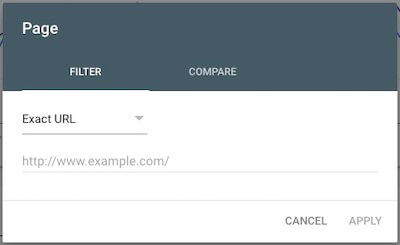 google search console exact page