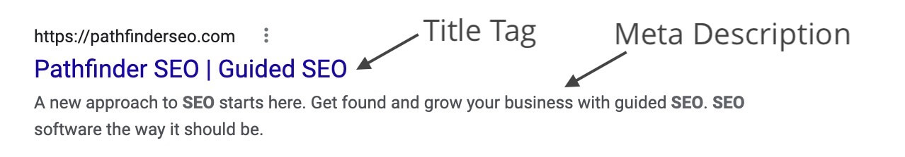 title tag and meta description example